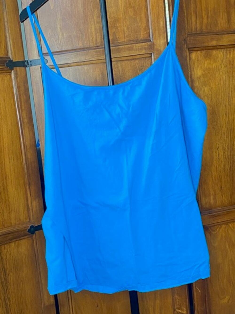 Faded Glory 5X Blue Cami Tank Top Plus Size Spaghetti Strap Cotton Spandex
